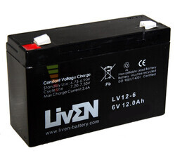 Batera 6 Voltios 12 Amperios Liven Battery LV12-6